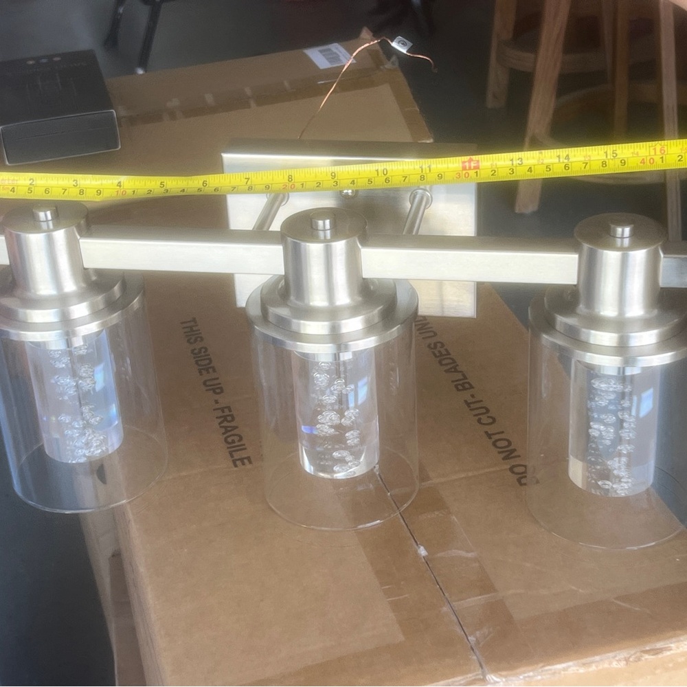Modern Silver Triple Light Fixture